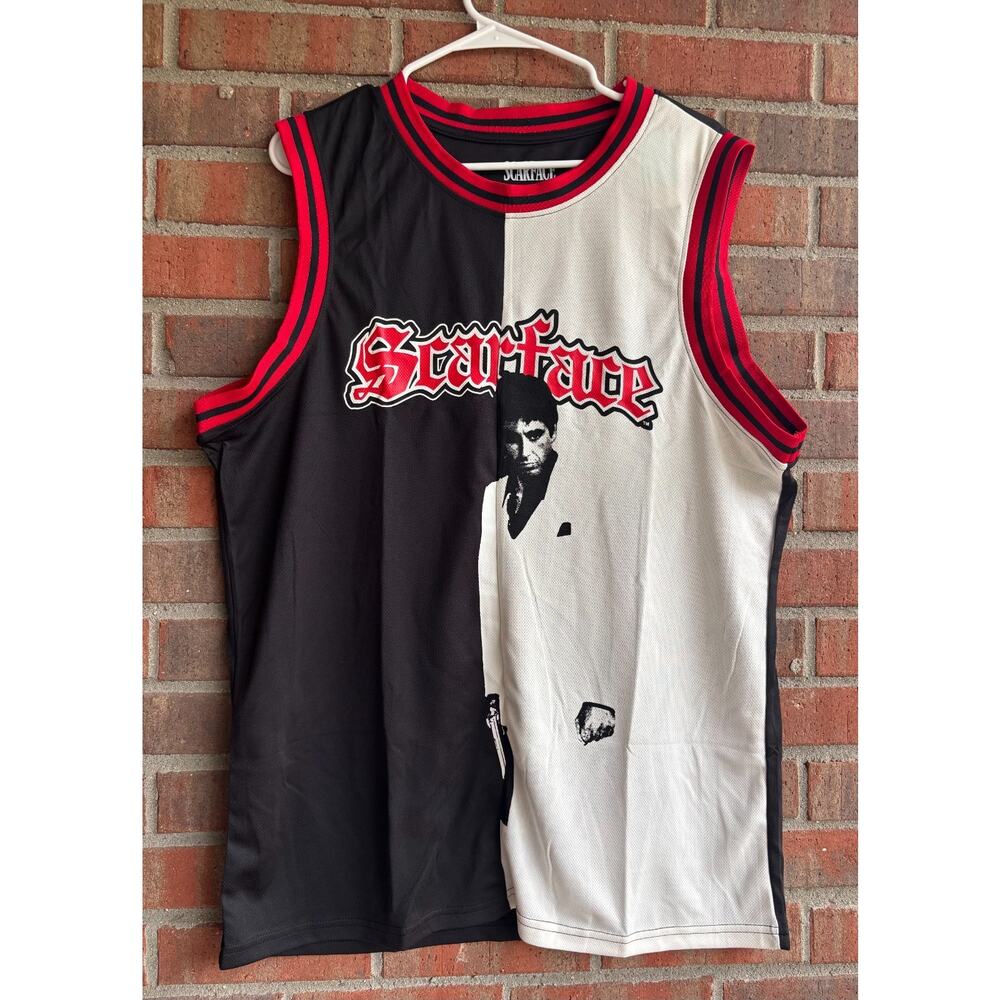 Scarface Tony Montana New Old Stock Black White Basketball Jersey Tank Top Large